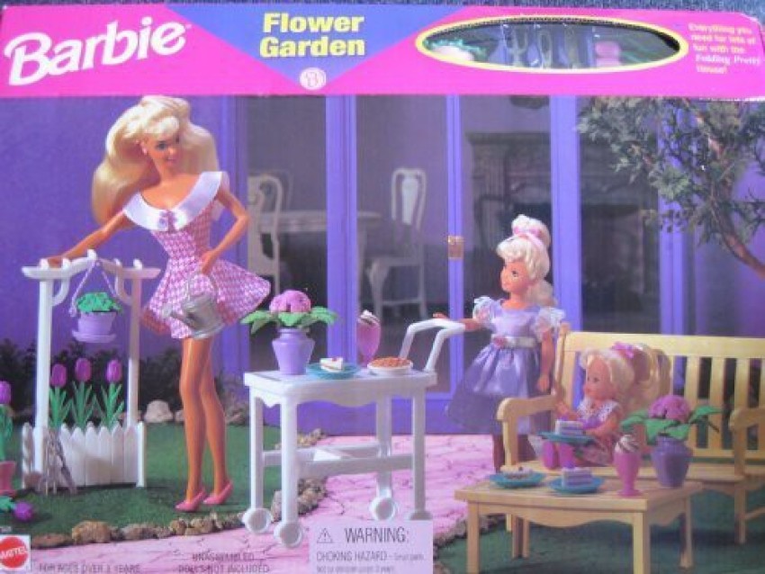 BARBIE Flower Garden Playset Folding Pretty House Flower