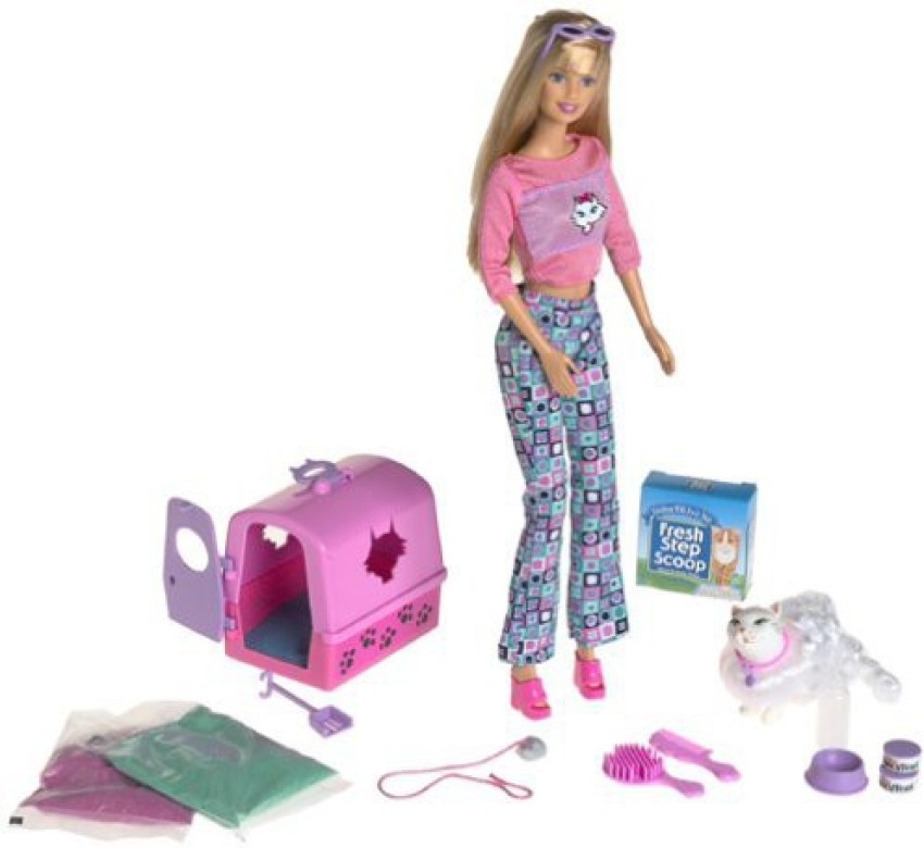 Barbie with cheap cat