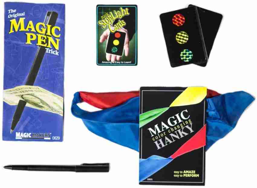Magic Makers Color Changing Hanky, Stop Light Cards and Magic Pen Magic  Tricks Kit 