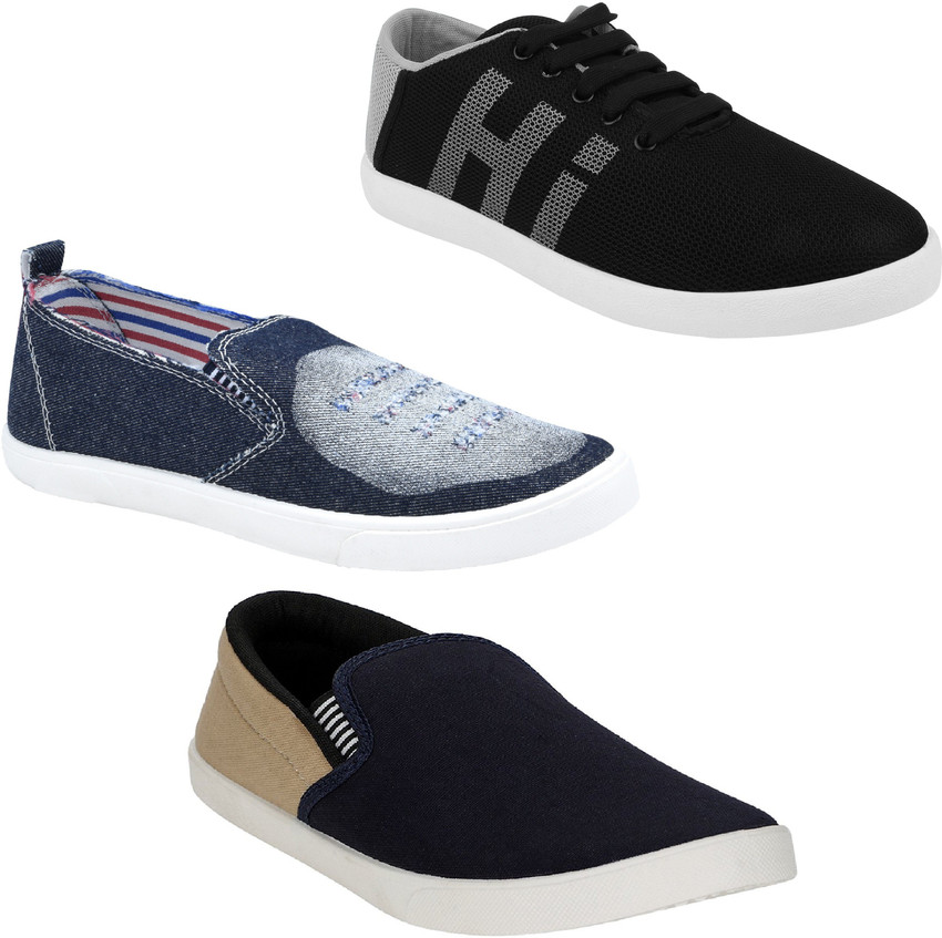 Chevit Men s Trio COMBO Of 3 Casual Loafers Sneakers Shoes