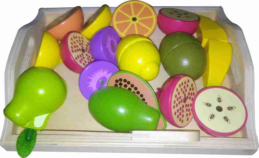 TechHark Wooden Magnetic Fruit Kitchen Set Toy for Kids Playing