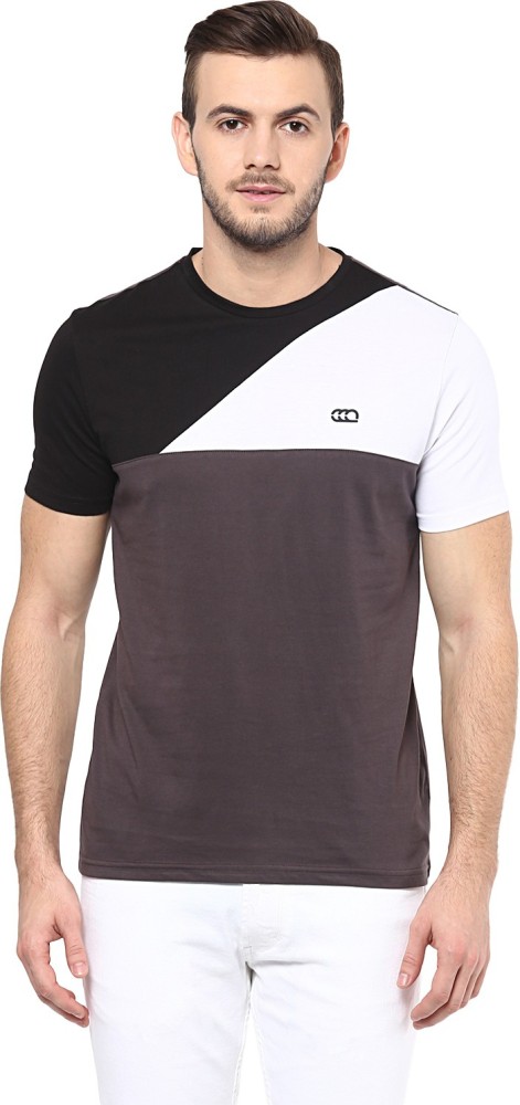 Ajile By Pantaloons Solid Men Round Neck Grey T-Shirt - Buy Brown