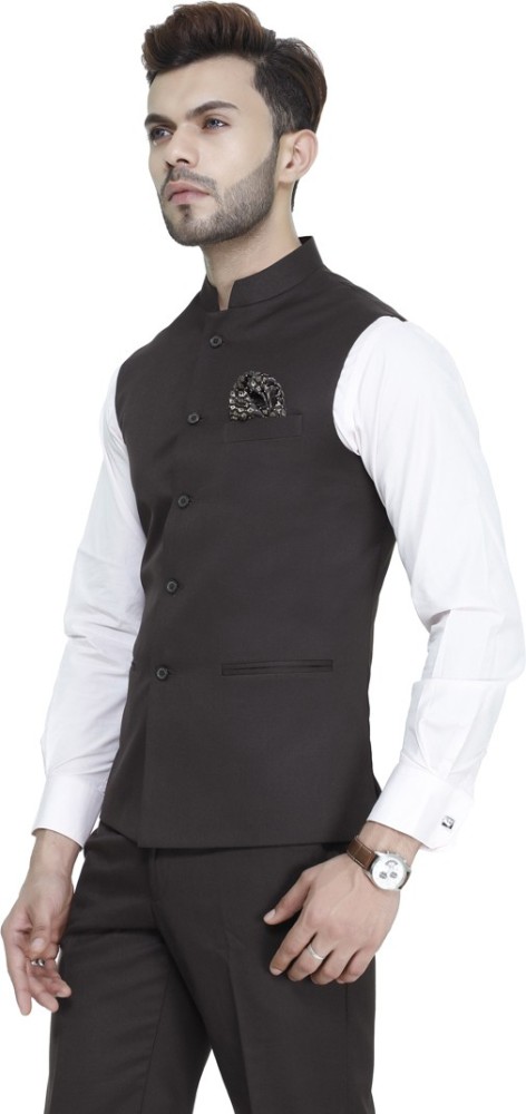 Manq solid men's on sale waistcoat