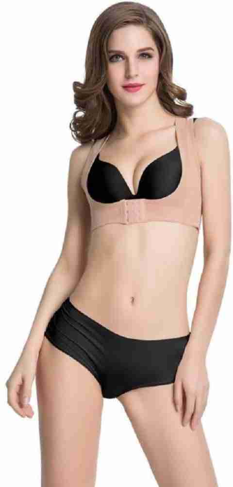 JERN Stretchable Lace Breast Push Up Brace Bra and Back Support, Posture  Corrector (L, Black)
