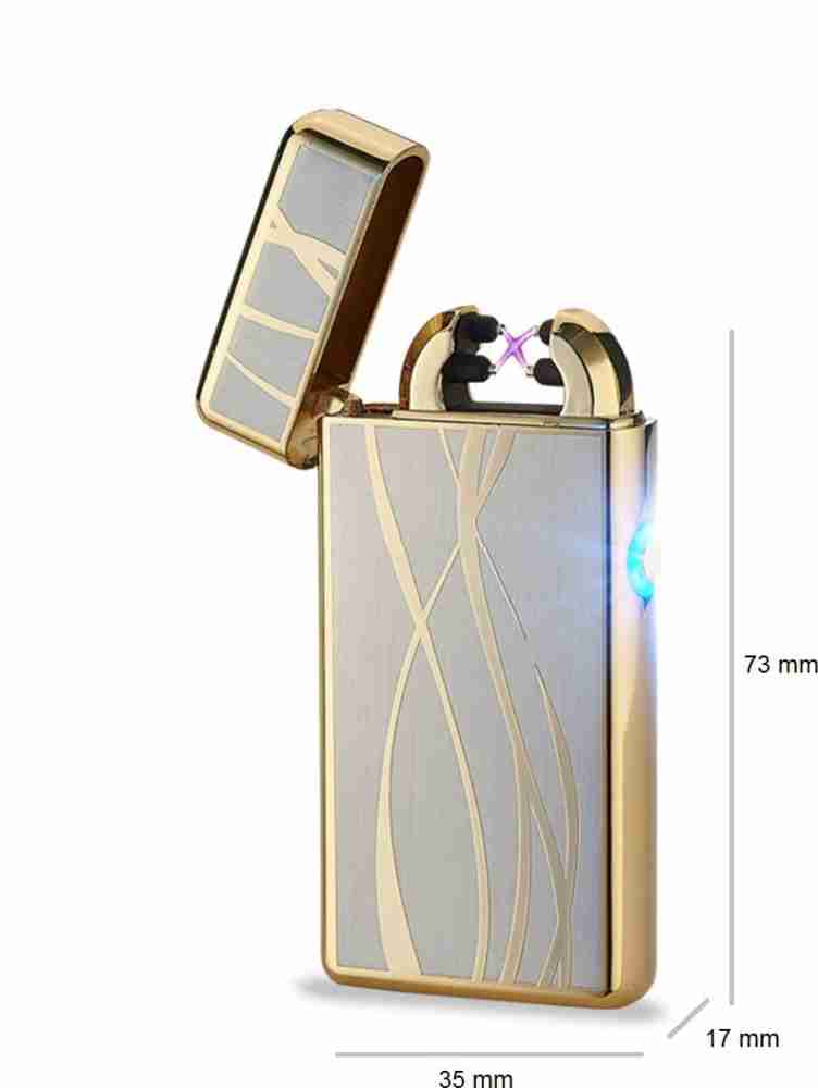 Two-Tone Luxury Plated USB E-Lighter - World of Lighters