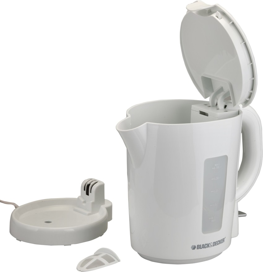 Black+Decker 1 Liter Concealed Coil Electric Kettle, 2 Years Warranty -  Grey/White