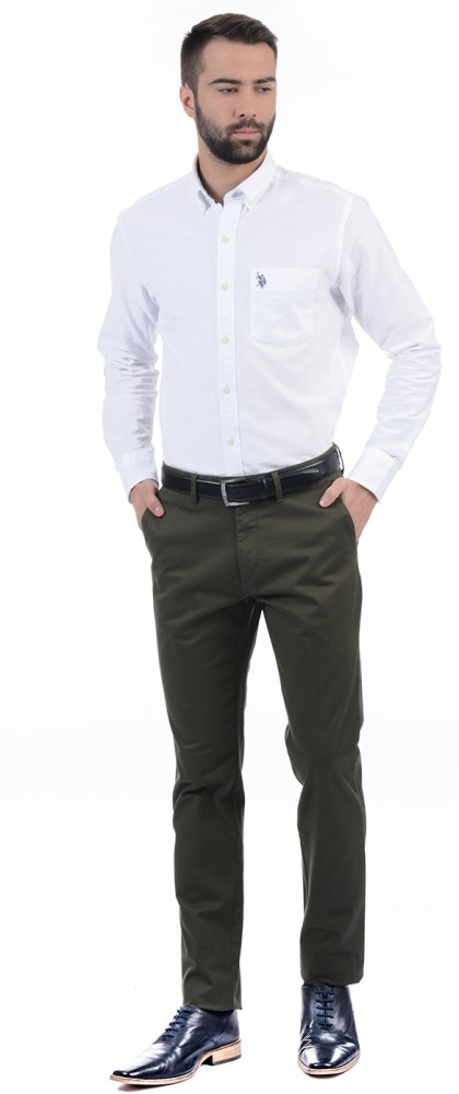 Buy US Polo Assn Flat Front Solid Formal Trousers  NNNOWcom