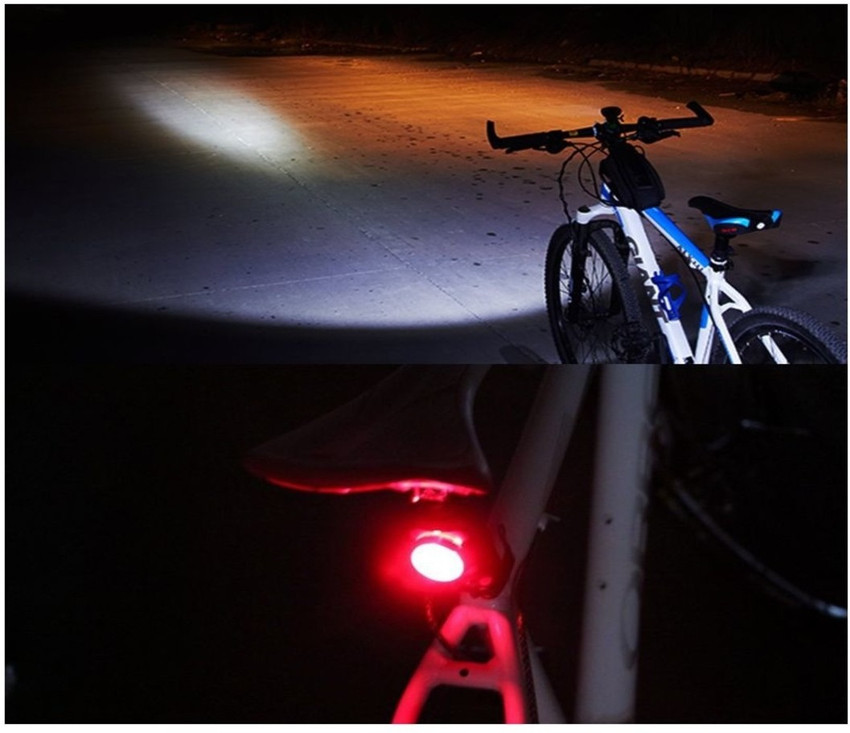 SHIVEXIM Imported Bicycle 3 LED 5 Mode Rechargeable Head Tail