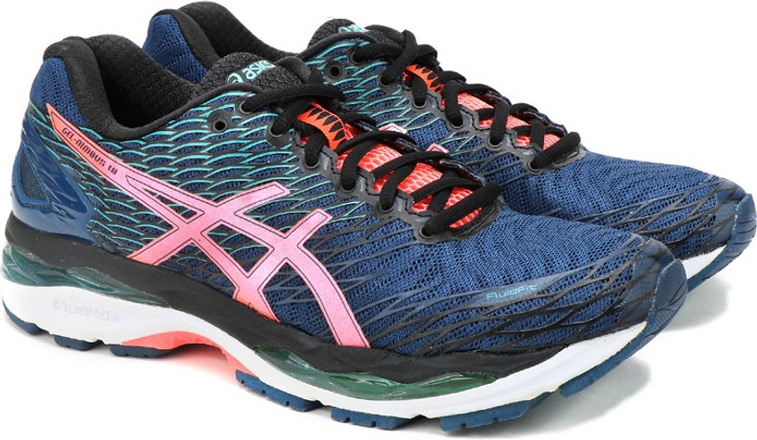 Asics GEL NIMBUS 18 Running Shoes For Women Buy POSEIDON FLASH CORAL BLACK Color Asics GEL NIMBUS 18 Running Shoes For Women Online at Best Price Shop Online for Footwears in India Flipkart