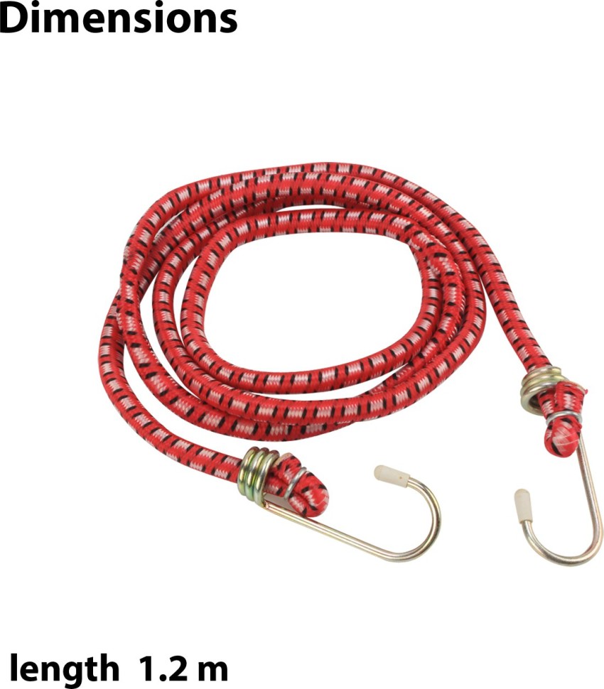 HOKiPO Elastic Tying Rope with Hooks, Size : 120 cm, Set of 2
