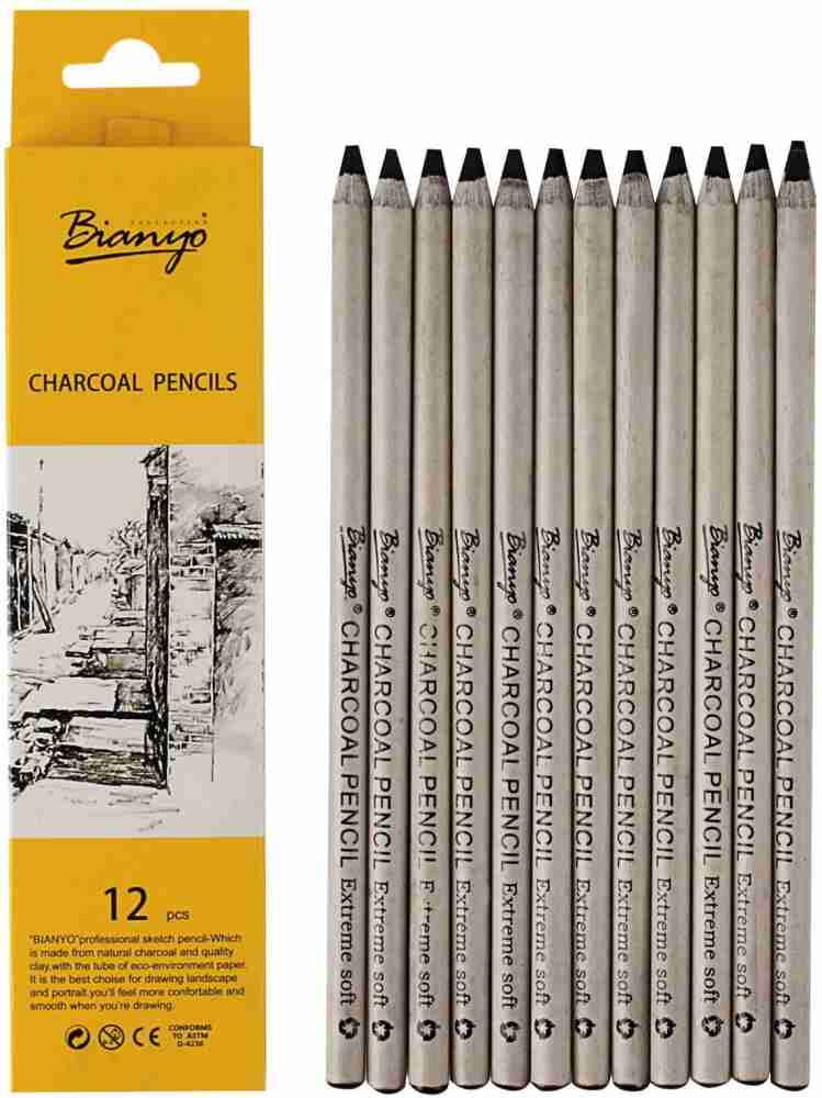Bianyo White Charcoal Pencils | 3pcs Set