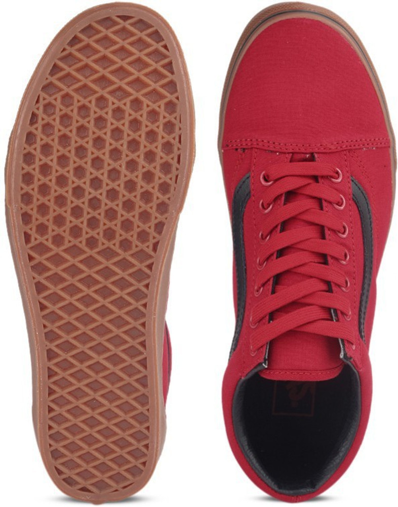 Red vans gum discount sole