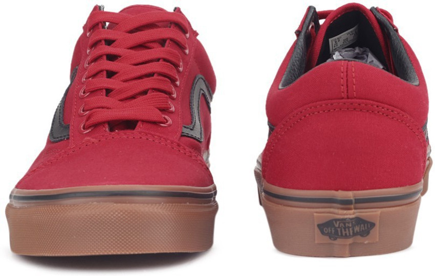 Red vans gum sole top