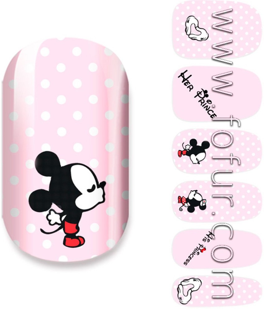 30 Minnie Mouse Nail Designs : Black Minnie Silhouette Tip Nail