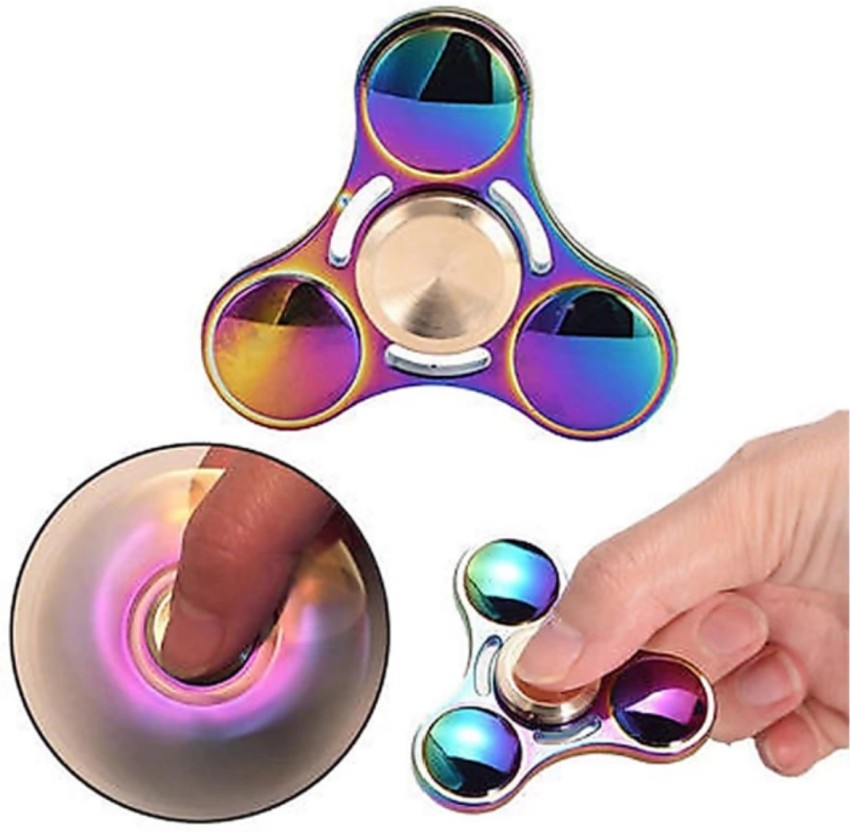 Kids Rainbow Metal Fidget Spinner Toy With Hybrid Bearing