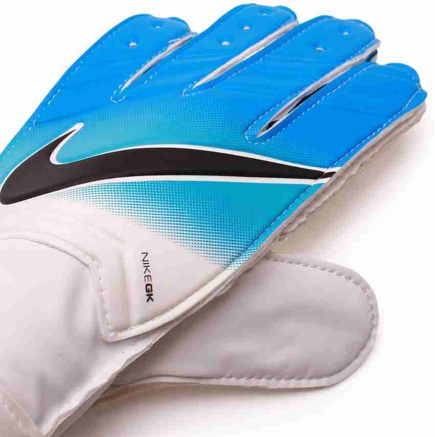 Blue and white nike goalkeeper gloves top