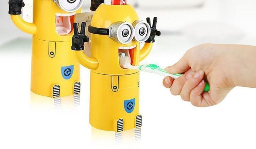 Minion Toothpaste Dispenser and Toothbrush Holder