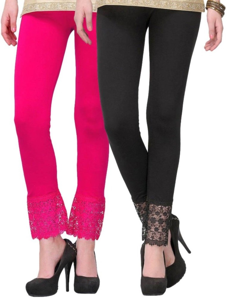 Buy Black & Pink Leggings for Women by Dollar Online
