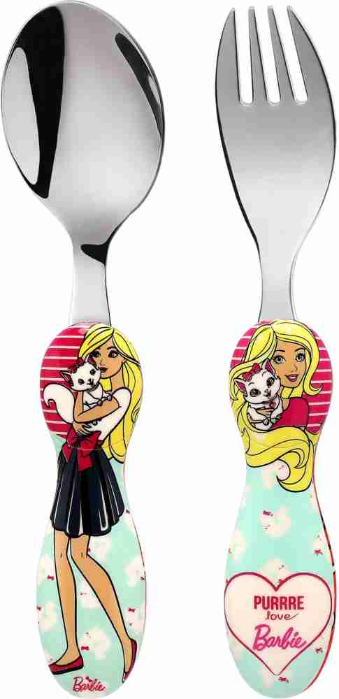 Kidzel Barbie Cyan cutlery Set for kids Stainless Steel Cutlery Set Price in India Buy Kidzel Barbie Cyan cutlery Set for kids Stainless Steel Cutlery Set online at Flipkart