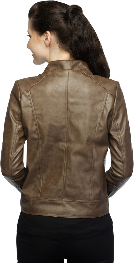 Lambency leather outlet jacket