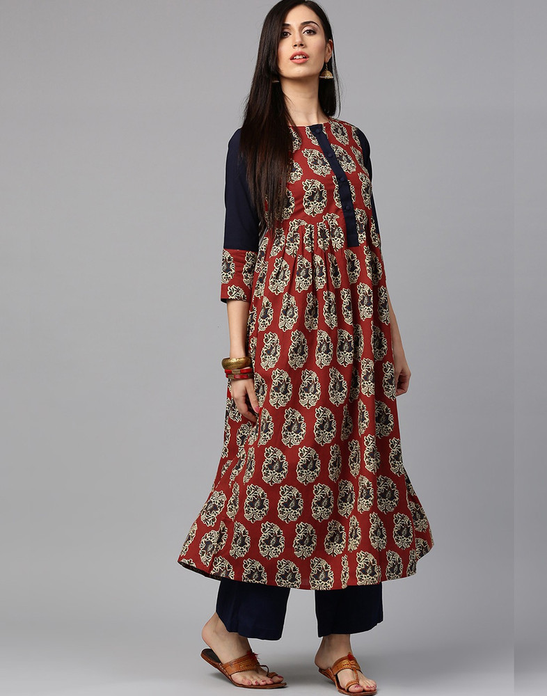 Jaipur Kurti Women Paisley A line Kurta Buy Jaipur Kurti Women