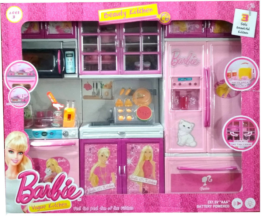 HALO NATION Barbie Kitchen Play Set With Refrigerator Cook Top Microwave Drawer and Dishwasher Barbie Kitchen Play Set With Refrigerator Cook Top Microwave Drawer and Dishwasher Buy Barbie toys in Ind...
