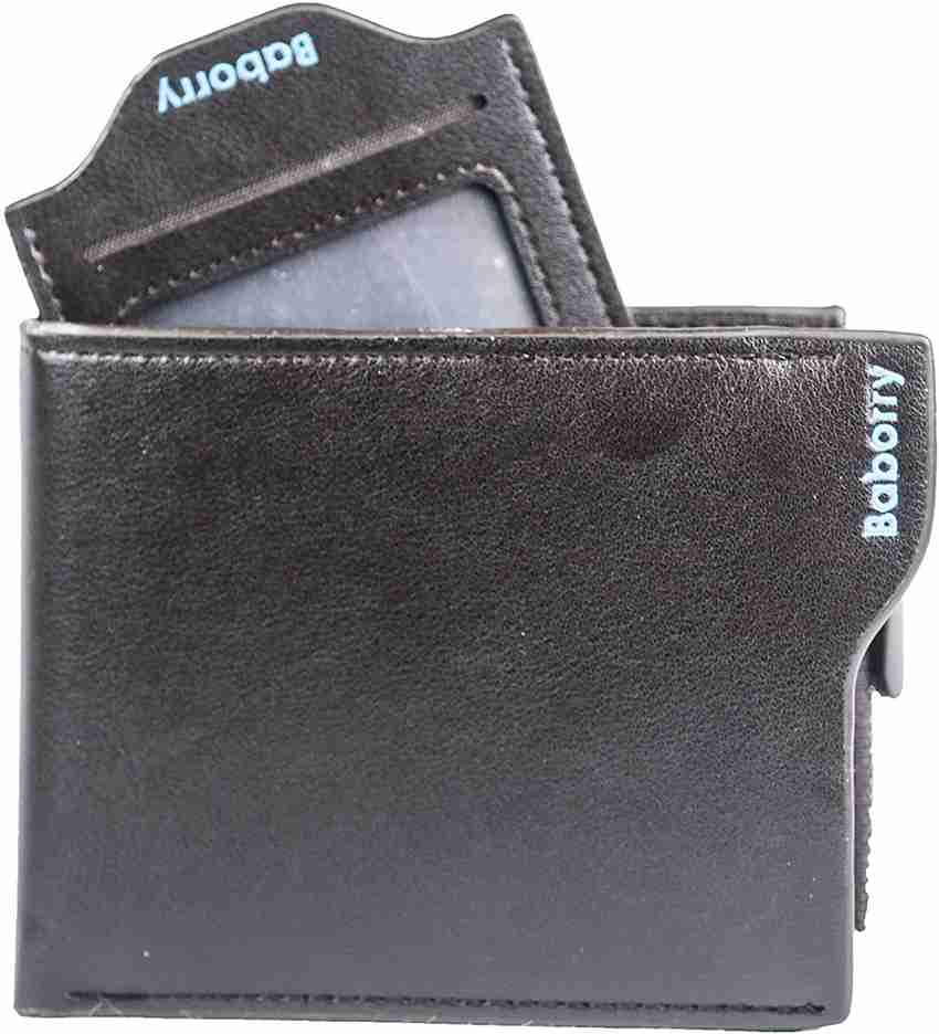 BABORRY Men Black Artificial Leather Genuine Leather Wallet black