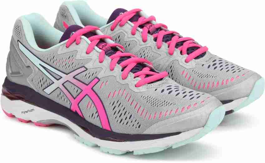 Asics GEL KAYANO 23 D Running Shoes For Women Buy SLV PNK GLW PRCH PP Color Asics GEL KAYANO 23 D Running Shoes For Women Online at Best Price Shop Online for Footwears in