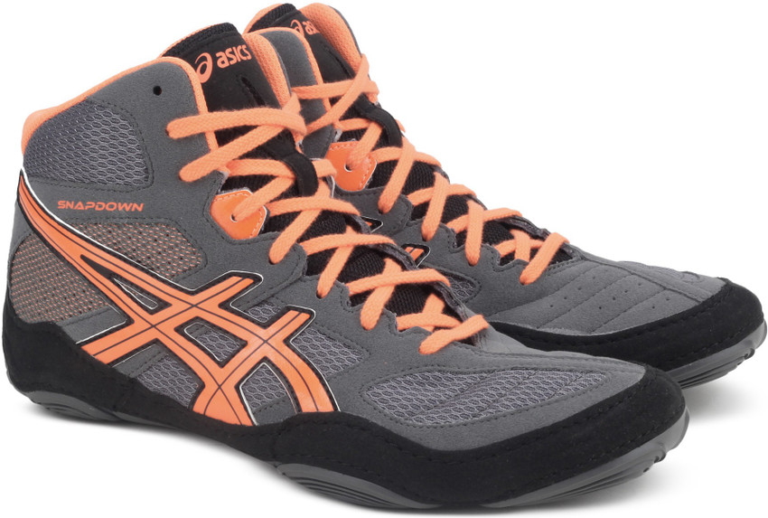Orange asics wrestling shoes on sale