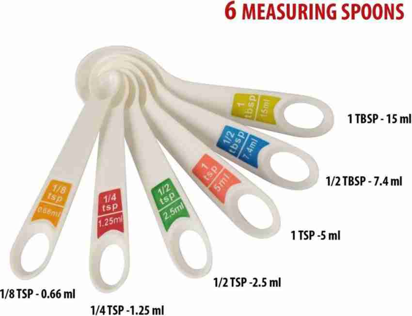 INOVERA Plastic 12 Piece Measuring Cups and Spoons for Kitchen