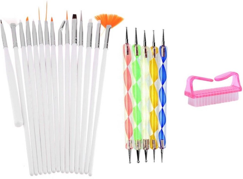 Tika 3pcs Nail Art Pen Dotting Painting Drawing UV Gel Liner Polish Brush Tool Set Silver, Women's, Size: Small
