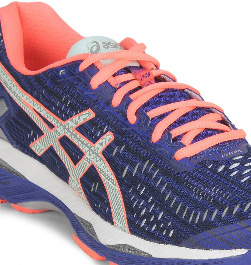 Asics GEL KAYANO 23 LITE SHOW Running Shoes For Women Buy ASICS BLUE SILVER FLASH CORAL Color Asics GEL KAYANO 23 LITE SHOW Running Shoes For Women Online at Best Price Shop Online for Footwears in