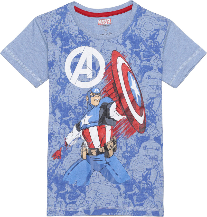 Flipkart Captain America Boys Graphic Print Polycotton Regular T Shirt Round Neck