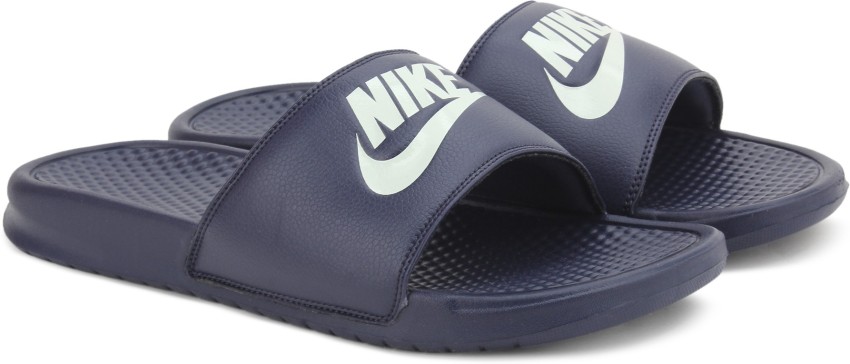 Nike benassi navy blue new arrivals