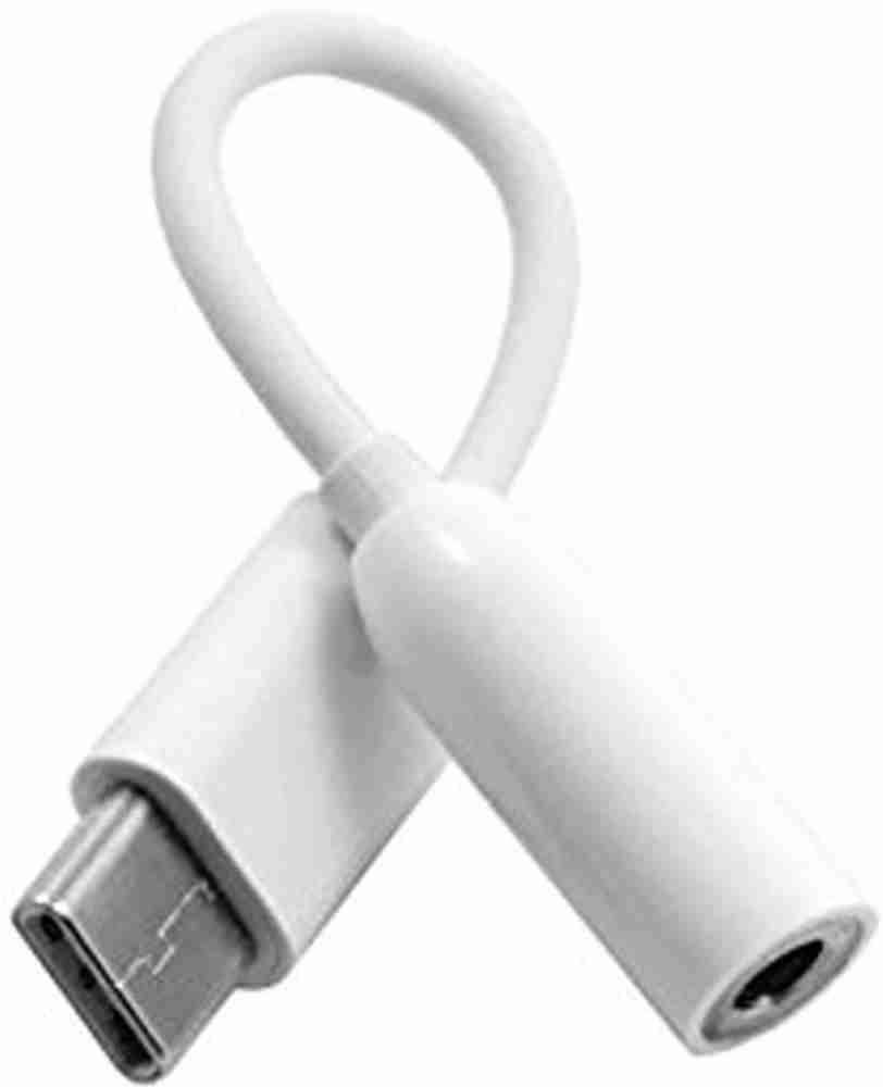 Mindmaker White USB-C Headphone Jack Adapter Phone