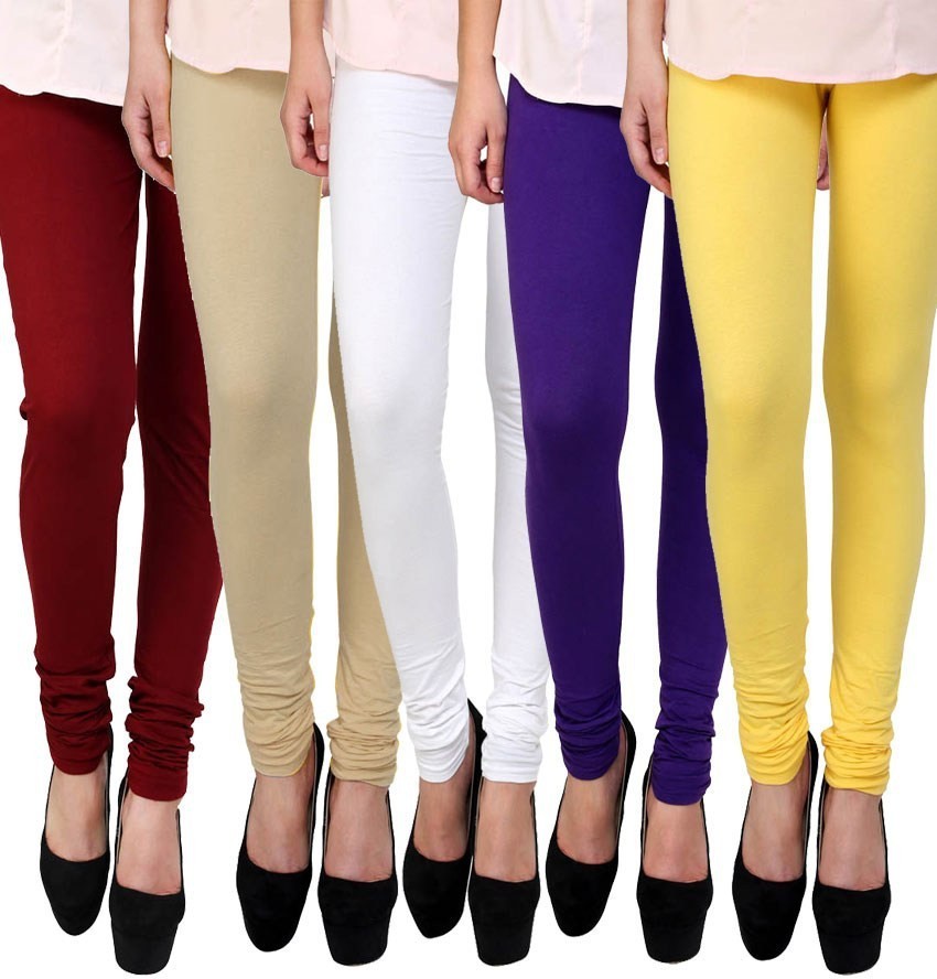 Buy Stylish Women Lycra Blend Leggings Pack of 2 Online In India