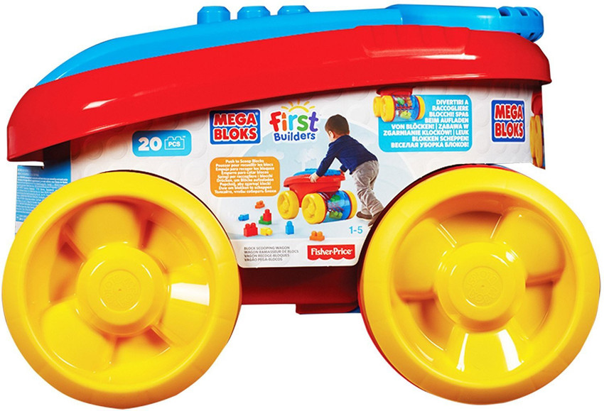 Mega bloks block scooping wagon building set red online
