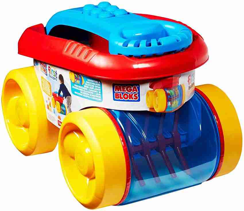 Mega Bloks First Builders Block Scooping Wagon Building Set Red