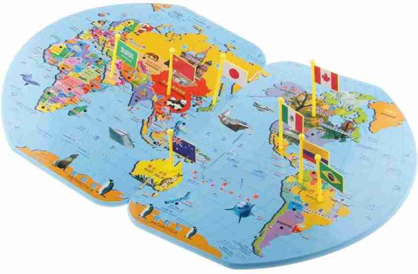 MARAYAN World map Carte du Monde enfant avec 36 drapeaux renseignés au dos,  apprendre la géographie ludique, cadeau anniversaire - Cdiscount Jeux -  Jouets