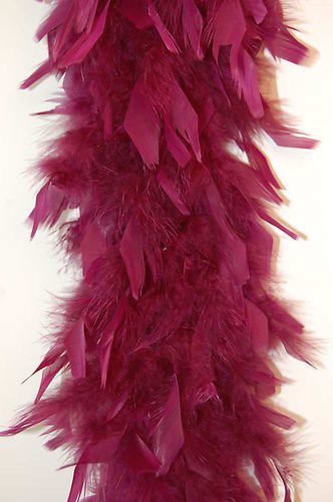2 Yards - HOT PINK Chandelle Feather Boa, 80 gram