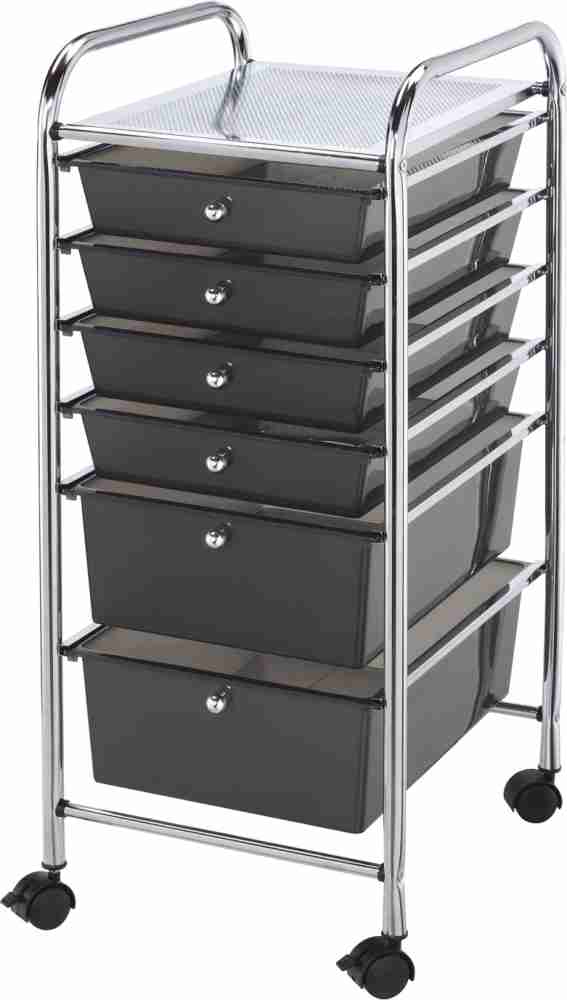 3-Drawer Rolling Cart - Smoke Colored Drawers - Storage Studios