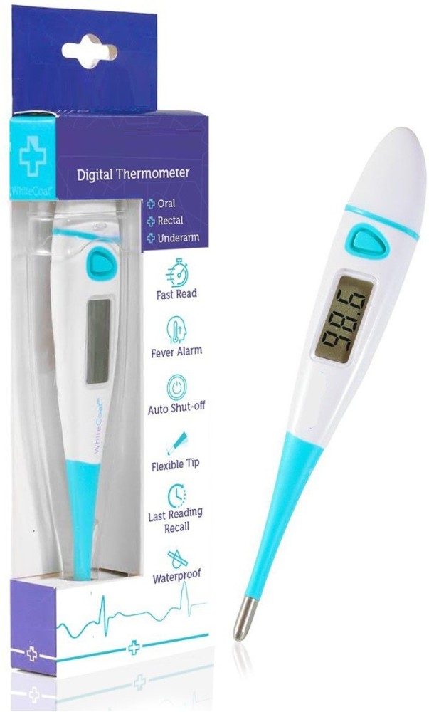 Digital Medical Baby Fever Oral Thermometer, Rectal or Axillary Underarm Body Temperature Measurement with Backlit LCD Display, Waterproof Flexible