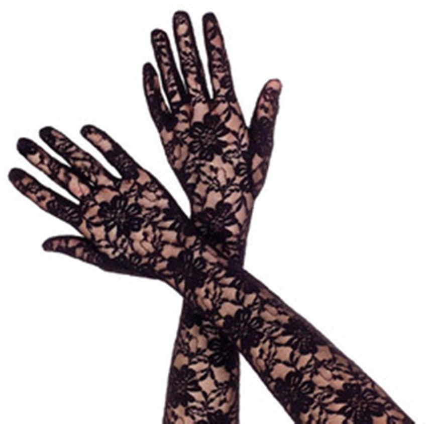 Buy KETKAR Ladies Lace Gloves Half Finger Bridal Lace Gloves Long