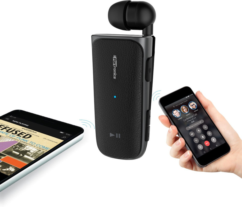Portronics POR 811 Harmonics Klip II Retractable In Ear Earphones for Music Calls Black Bluetooth Price in India Buy Portronics POR 811 Harmonics Klip II Retractable In Ear Earphones for Music Calls B...