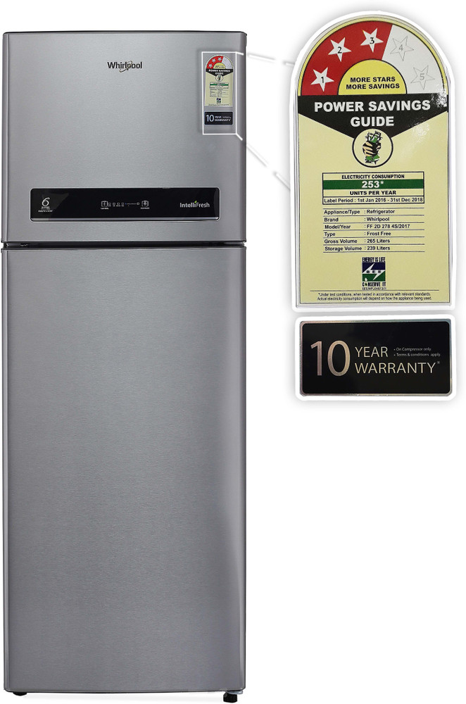 Whirlpool 3 star store refrigerator power consumption
