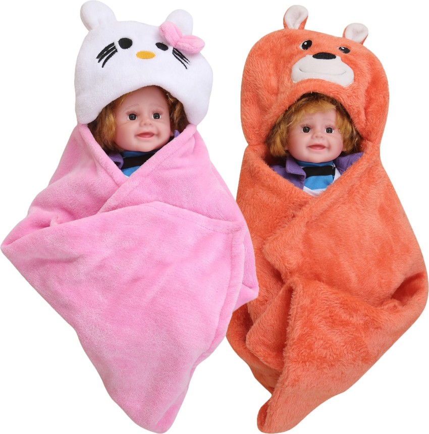 FIRST TREND Animal Crib Hooded Baby Blanket for Mild Winter Buy