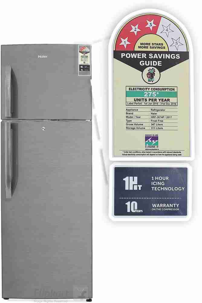 Haier 347 L Frost Free Double Door 3 Star Refrigerator Online at