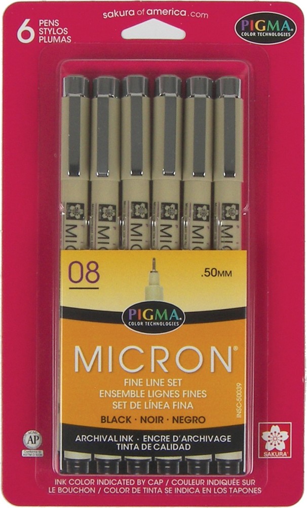 Sakura Pigma Micron Pen 5/Pkg Black Ink