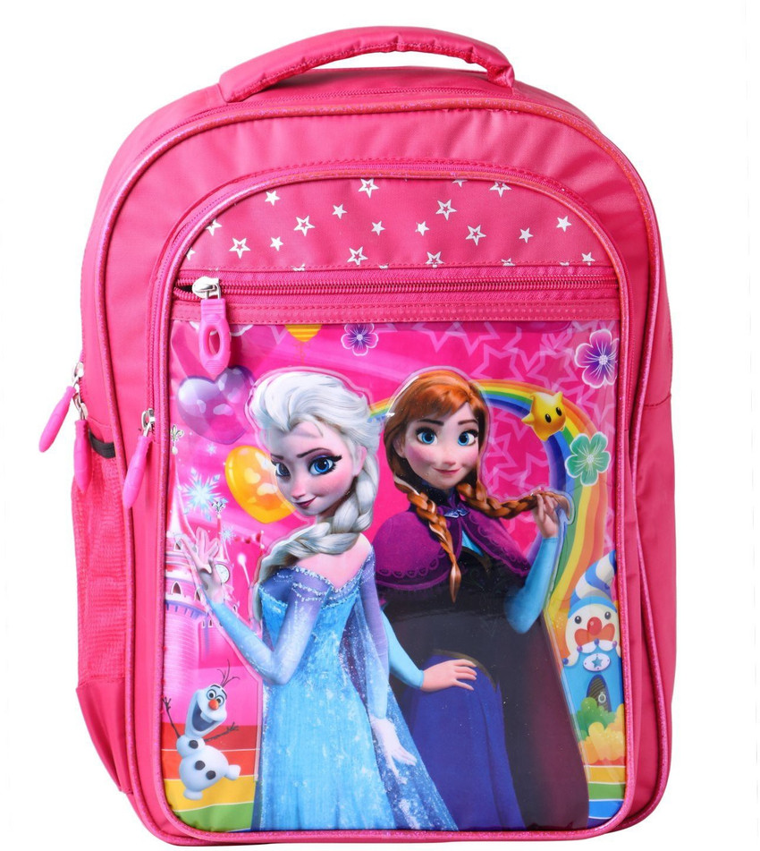 Flipkart okji enterprises OKJI Frozen 18 Inches School Bag For girls School Bag Pack Age Group 4 10 Years Pink Color Adjustable Strap Kids School bag Waterproof School Bag School Bag