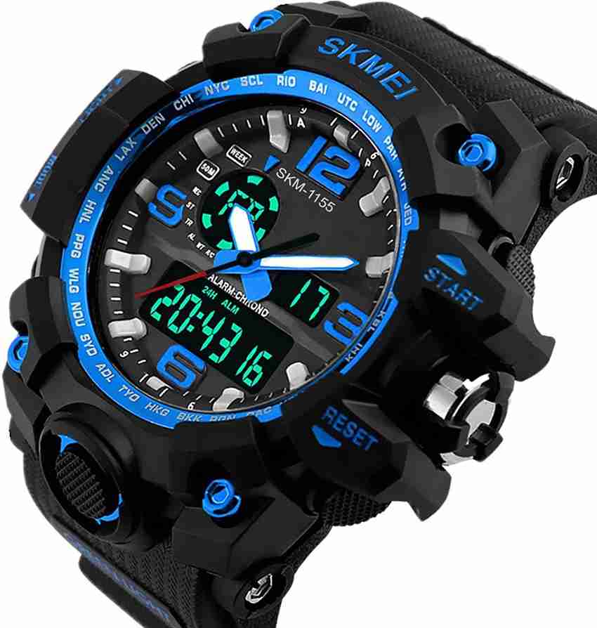 Skmei 1155 blue outdoor sports dual time watch hotsell